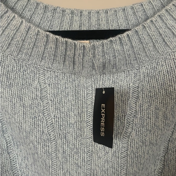 Y2K Express Knit Long Sleeve Blue Crew Neck Sweater - Size Medium - Picture 11 of 11